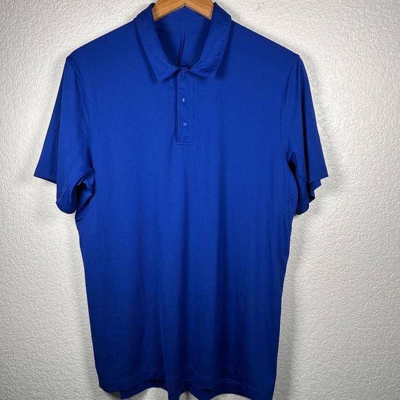 Lululemon Evolution Short-Sleeve Polo Shirt‎ Royal Blue Performance Golf Medium - Picture 2 of 9